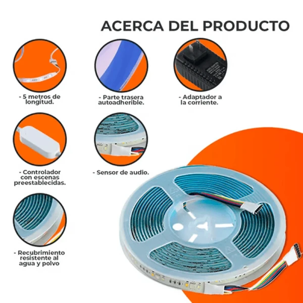 TIRA LED RGB PARA EXTERIOR 5 METROS - Imagen 2
