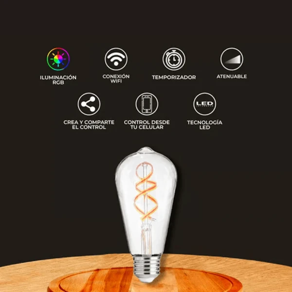 FOCO INTELIGENTE LUZ RGB CÁLIDA - Imagen 3