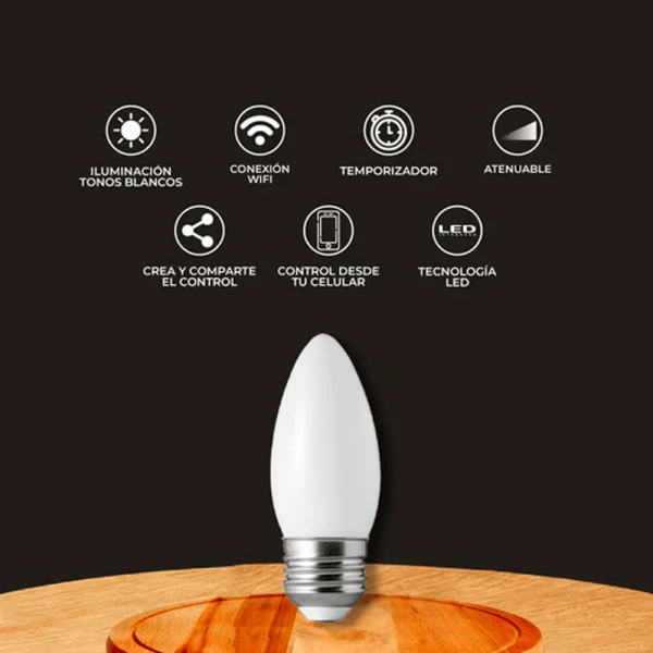 FOCO VELA LUZ BLANCA AJUSTABLE - Imagen 3