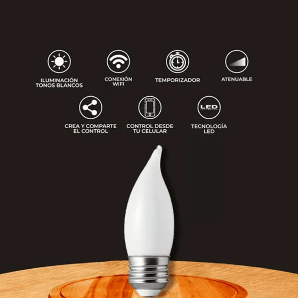 FOCO VELA LED LUZ BLANCA DINÁMICA - Imagen 3