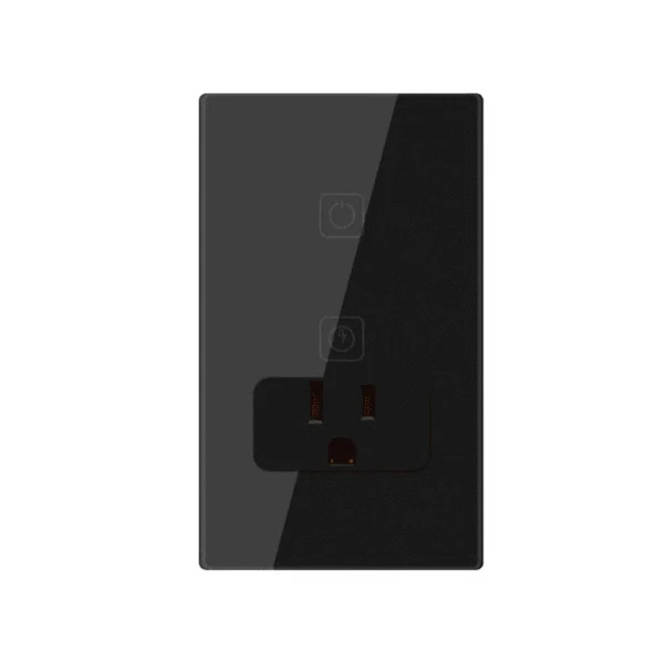 APAGADOR CON CONTACTO + 1 BOTÓN NEGRO - Imagen 2