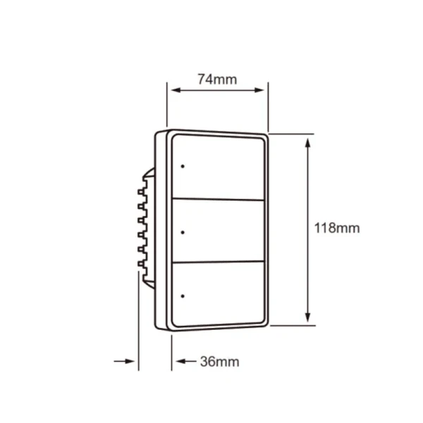 INTERRUPTOR CON 3 BOTONES BLANCO - Imagen 2