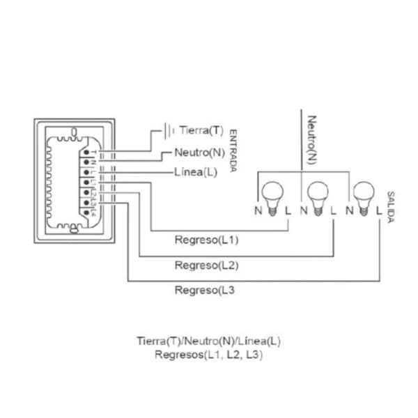INTERRUPTOR CON 3 BOTONES BLANCO - Imagen 3